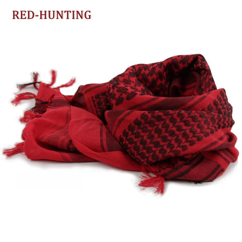 Tactical Hunting Scarf Shemagh Tactical Desert Keffiyeh Head Neck Scarf Arab Wrap with Tassel 43x43 inches