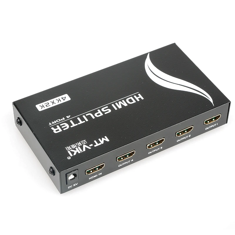 

MT-VIKI HDMI Splitter 4K*2K 4 Port Video Distributor 1x4 3D 1 Input 4 HDMI 1.4 HDCP 1.2 Output 5V 2A Power Supply SP144