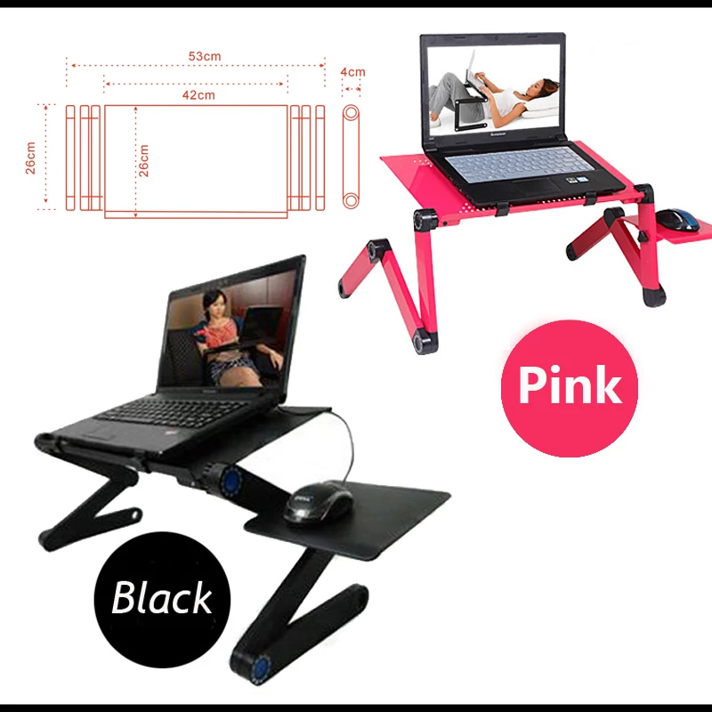 Table d'ordinateur portable ergonomique multifonctionnelle pour lit, canapé portable, support pliant pour ordinateur portable, bureau pour ordinateur portable avec souris Sub