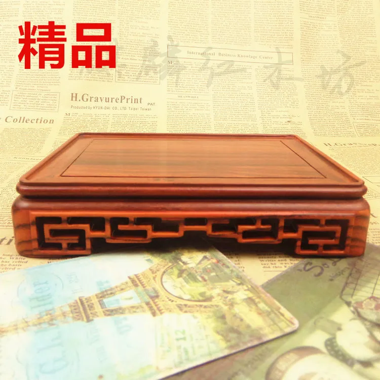 The explosion of red sandalwood jade kylin rosewood crafts Stone Vase rectangular base teapot base