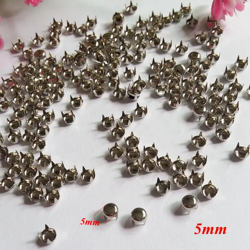 300 pcs Punk 5mm Round decoration Spike Rivet Studs Spots For Clothing Spikes rivets and studs Rivets for handbag