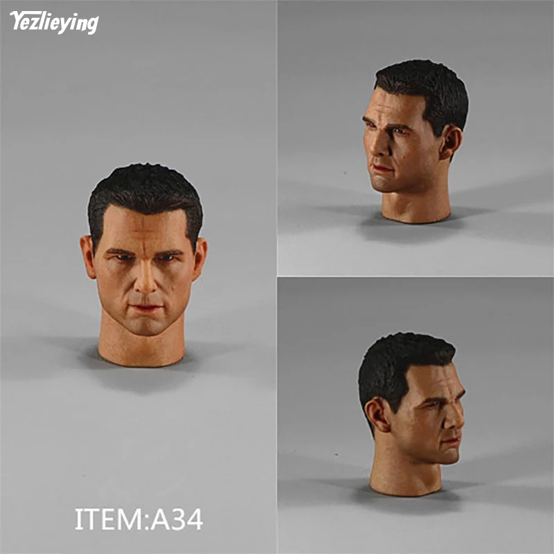 TOY 1/6 Scale Man Male Head Sculpt Tom Cruise A34 Tom Cruise Atango V034 Head+Narrow Shoulders Body Set 1/6 12Inch Action Figure