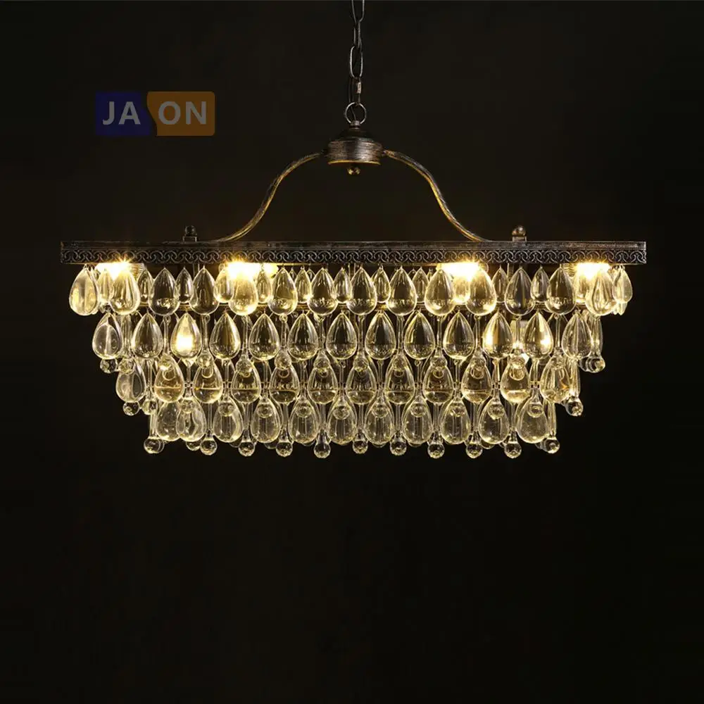 

led e27 Retro European Crystal Tear Drop Pendant Lights.Pendant Lamp.Pendant light Suspension Luminaire Lampen lustre For Foyer