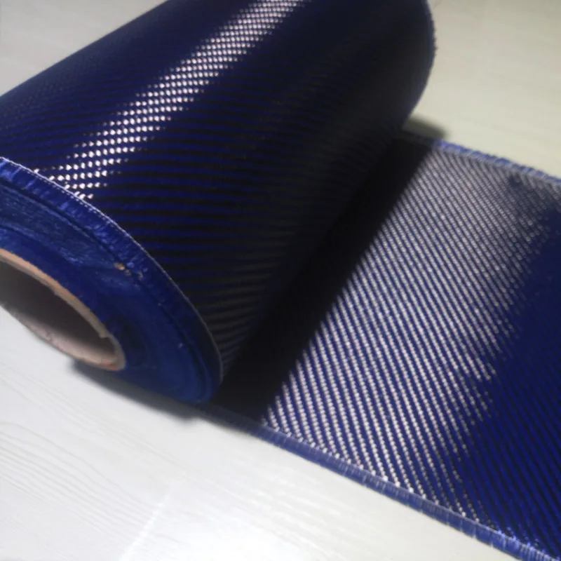 Free shipping Blue Kevlar & 3K Carbon fiber mixed Fabric 20\