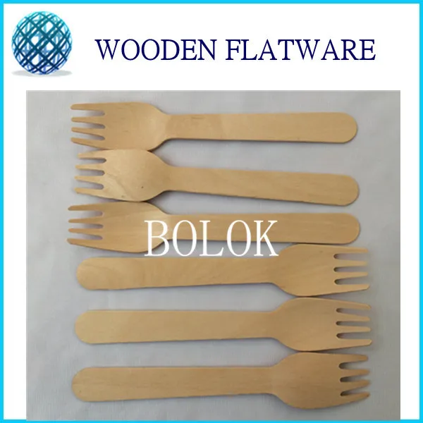 

500pcs/lot Disposable Wooden Party Beaf Fork Grade A 14cm Flatware Cutlery Camping Party Cake Decoration Wedding Food Yogurt