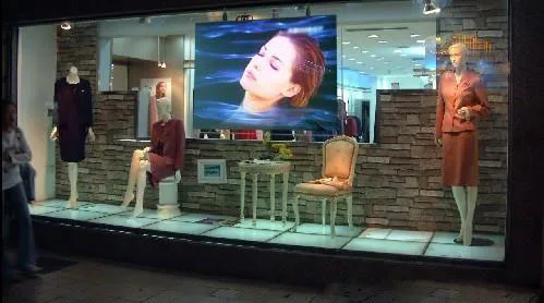 1.524m*6m Self Adhesive transparent holographic film Rear projection foil for shop window, advertising display