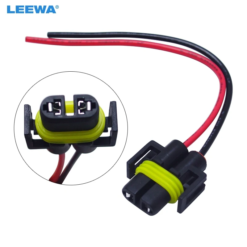 

LEEWA 20pcs H11 Female Adapter Wiring Harness Socket Car Wire Connector Cable Plug For HID LED Headlight Fog Light