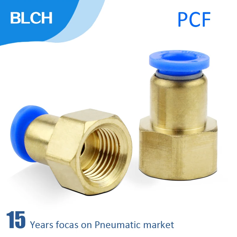 10pcs Pneumatic component copper quick connector internal thread straight snorkel quick Pipe Fitting PCF6-01/8-02/10-03/12-04