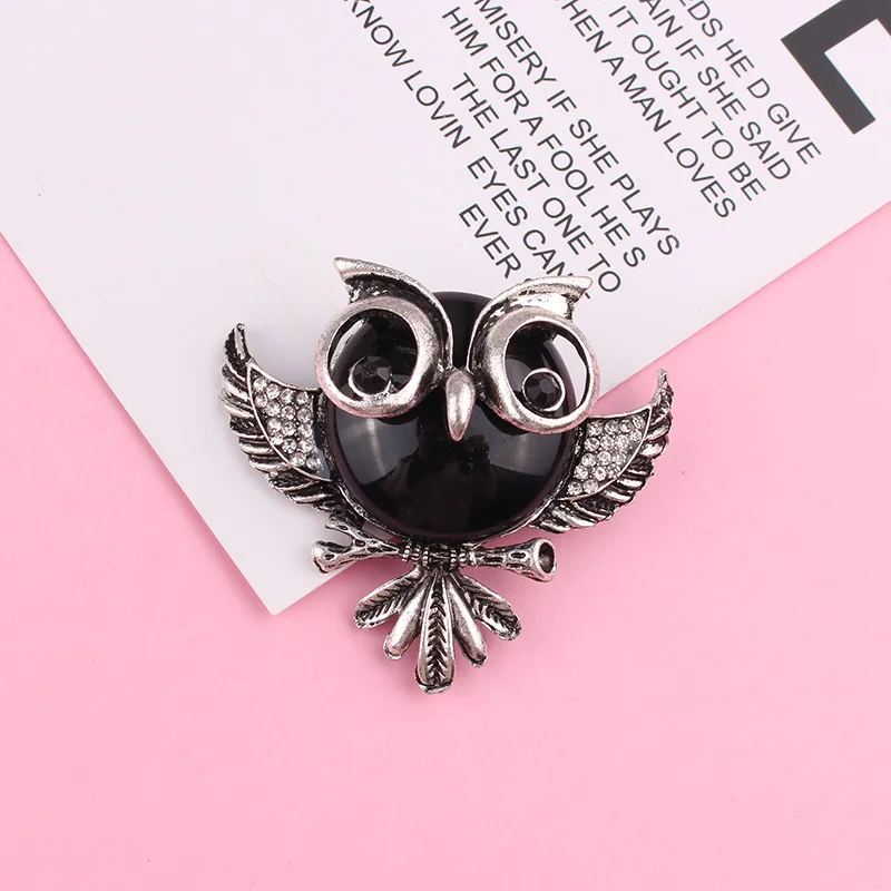 Anti Gold Silver Color Owl with Glasses Lovely Vintage Metal Brooches Pins Animal Cartoon Brooch Pin Women Gift Jewelry