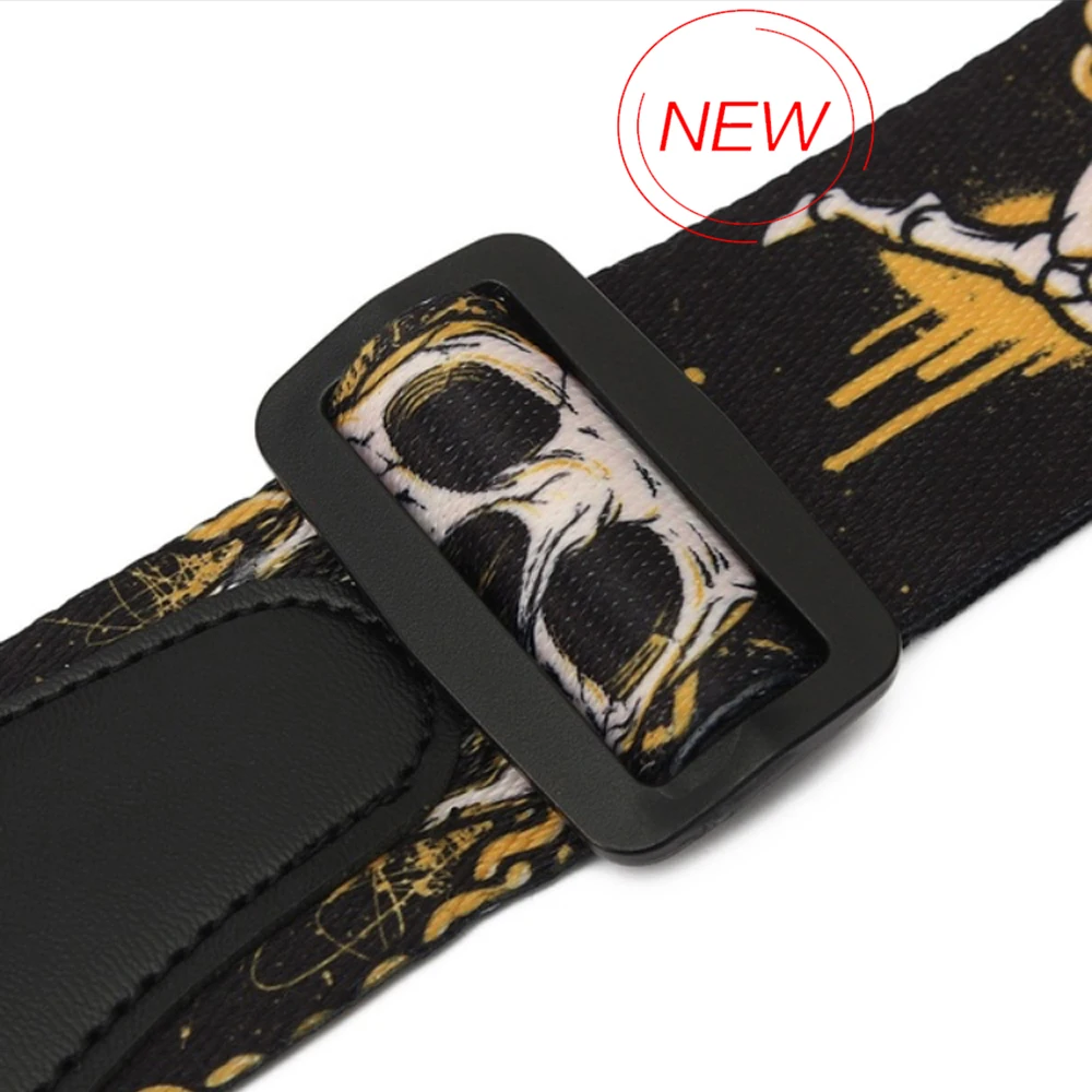 Skull Paw Pattern Guitar Strap, Electric Acoustic Folk Bass