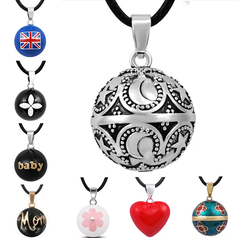 Eudora Mexican Bola Harmony Ball Pendant Angel Caller Necklace Mix Design Musical Sound Chime Ball Jewelry for Pregnant Women