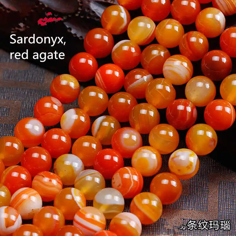 100% Natural Red Silk Carnelian Round Beads  6mm 8mm 10mm Sardonyx Agates Bead 40cm TSB0155