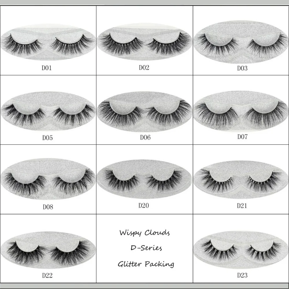 Visofree Lash Eyelashes 3D Real Mink Lashes HandMade Thick Natural False Eye Lashes Makeup Glitter Packing D-Series 11 Styles