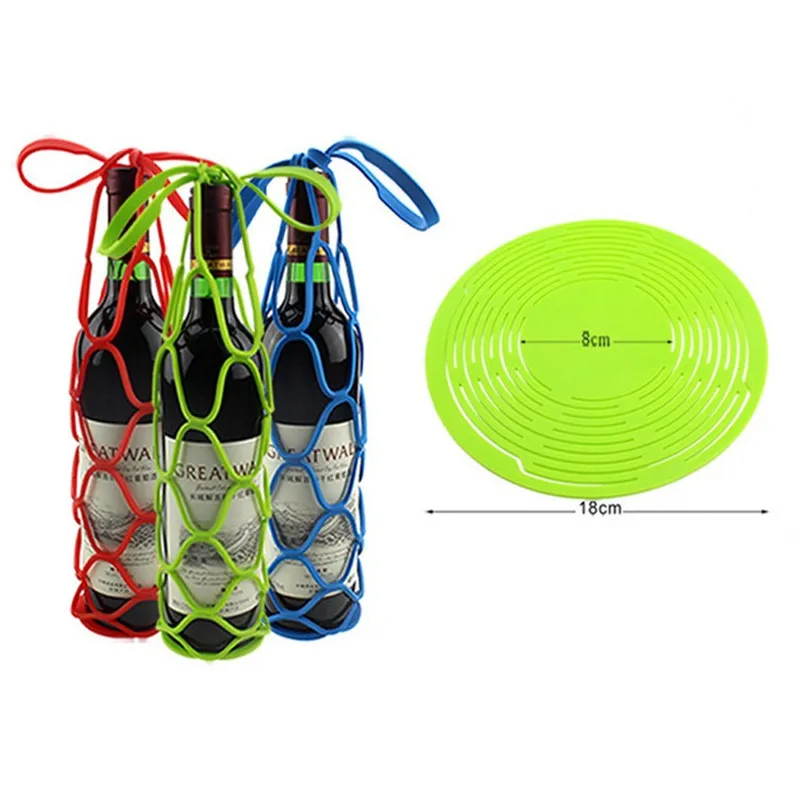 50Pcs/Lot Multifunction Silicone Insulation Mat Placemat Drink Glass Coaster Tray Wine Bottle Basket Bottle Bag for Picnic