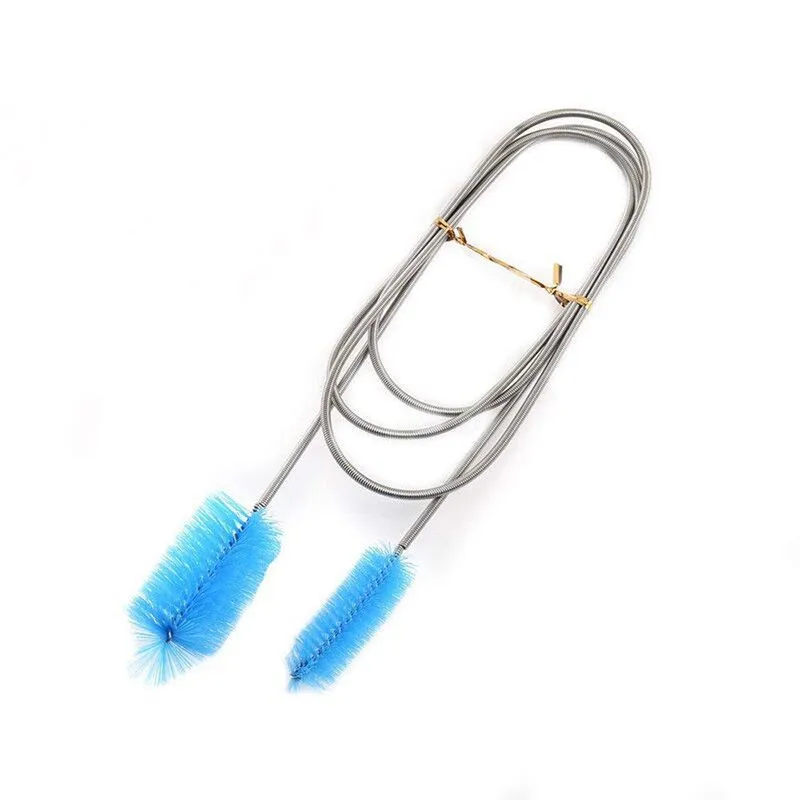 Stainless Steel Tube Cleaning Brush Single Double Head Flexible Aquarium Fish Tank Filter Pump Hose Pipe Brushes Cleaner