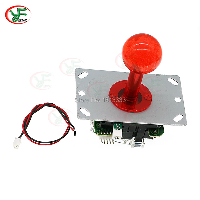 1pcs Single color or Multi-Color 5V12V illuminated joystick led joystick 4 Way 8 Way Stick With Clear Ball Top 5Pin PCB Board