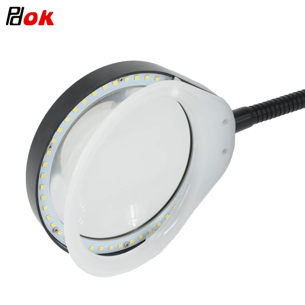 10x Magnifying Glass Desk Magnifier Lamp Flexible Loupe With Light Magnifying Glass Led Desk Light for Reading,PCB Inspection