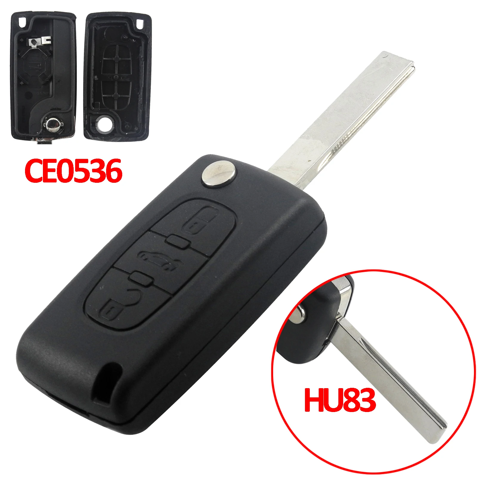 Jingyuqin CE0536/523 Flip Remote Key Case Shell Für Peugeot 307 308 407 408 Citroen C3 C4 C5 C6 Berlingo Picasso Xsara HU83/VA2