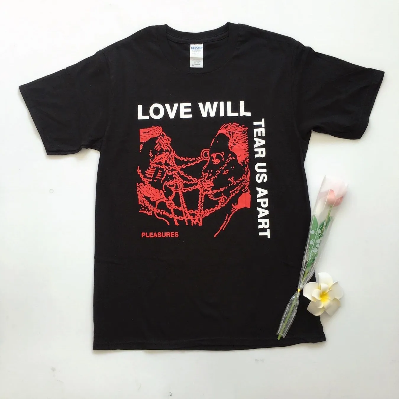 kuakuayu HJN Love Will Tear Us Apart Unisex Tumblr Fashion Grunge Black Tee Hipsters Punk Style Top