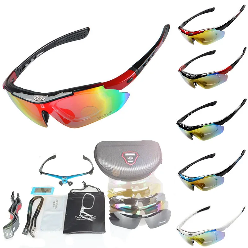 Cycling Goggles 5 Lens Polarized Cycling Eyewear Road Racing Sunglasses UV400 EV Bike Sunglass 5 Frame Color For Choice