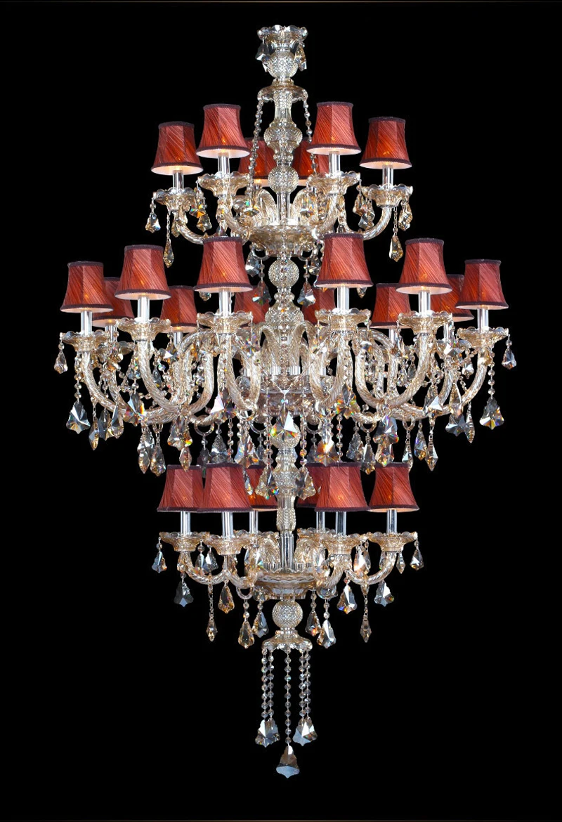 

Candlestick crystal chandelier lamp Penthouse floor chandelier lampshade hallway chandeliers cover style chandelier staircase