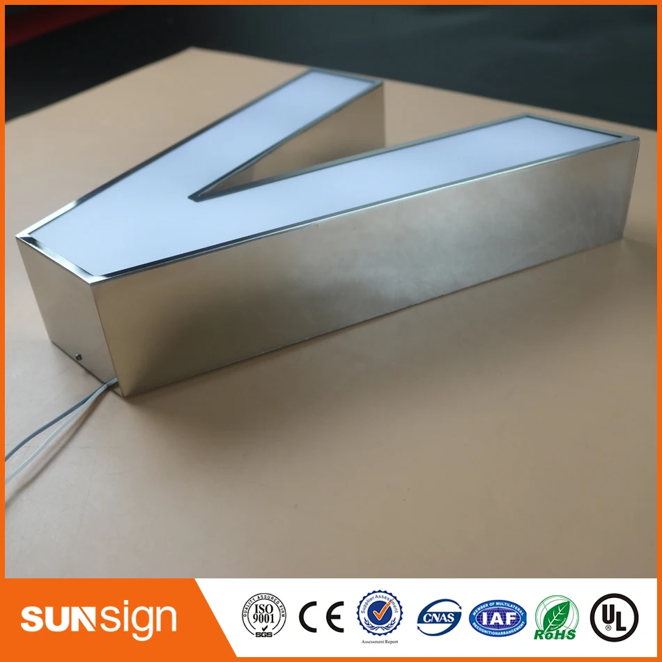 Led frontlit huruf channel tanda