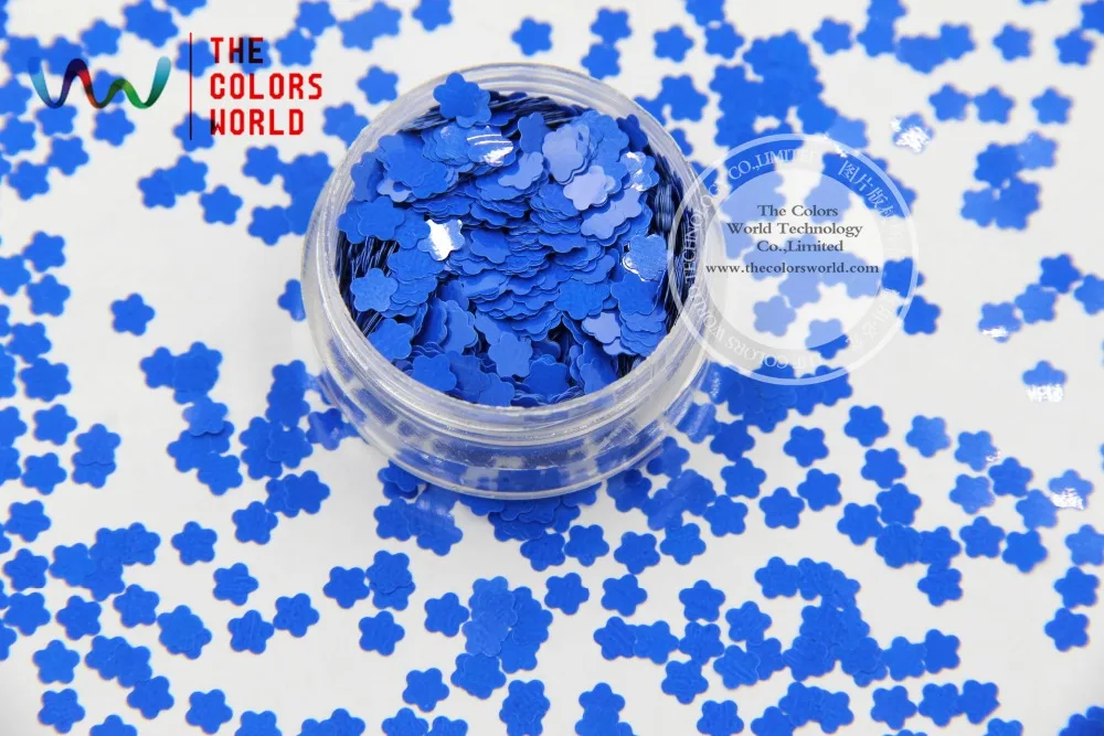 TCH310 4.0 MM Size   Solvent Resistant  Mate Colors Flower shape glitter  for nail polish,nail art  or other Navy Blue