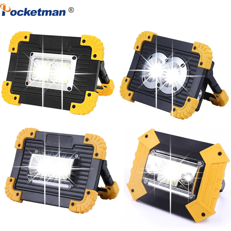 Foco Led portátil de 100W, luz de trabajo superbrillante, recargable para acampar al aire libre, 18650