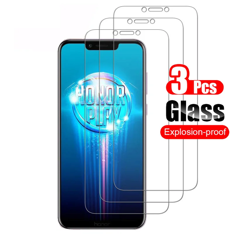 Protetor de tela de vidro temperado para huawei honor play, 10h película de proteção transparente para l29 l09, 3pcs