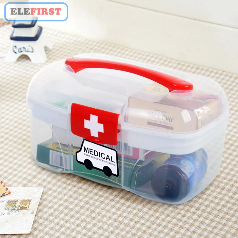 Portable Home Medical First Aid Box Emergency Kits Case PP Empty Medicine Bandages Storage Box For Car Home Travel Outdoor Camp