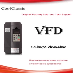 VFD Inverter 1.5KW/2.2KW/4KW  Frequency Converter XSY-AT1 3P 220V/110V Output CNC Spindle Motor Speed Control ZW-AT1