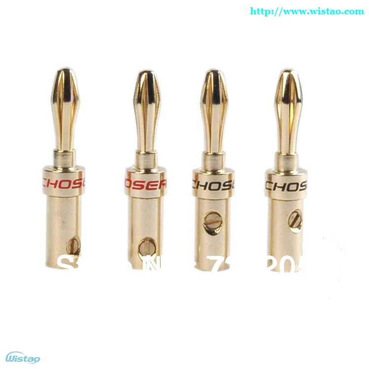 قابس موز نحاسي عالي النقاء ، موصل 4N OFC ، طلاء ذهبي 24K ، الخيار الأول لصنعك HIFI ، DIY ، شحن مجاني