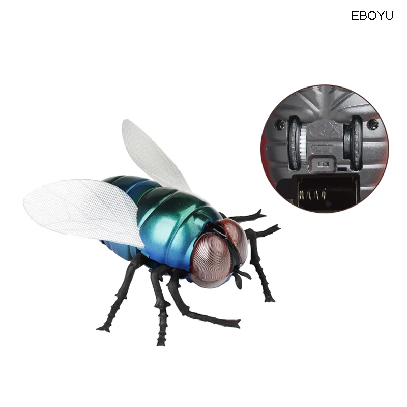 EBOYU Infrared RC Fly Bee Kids Infrared Ray Remote Control Flies Realistic Fake Fly Animal Funny RC Prank Joke Scary Trick Toys