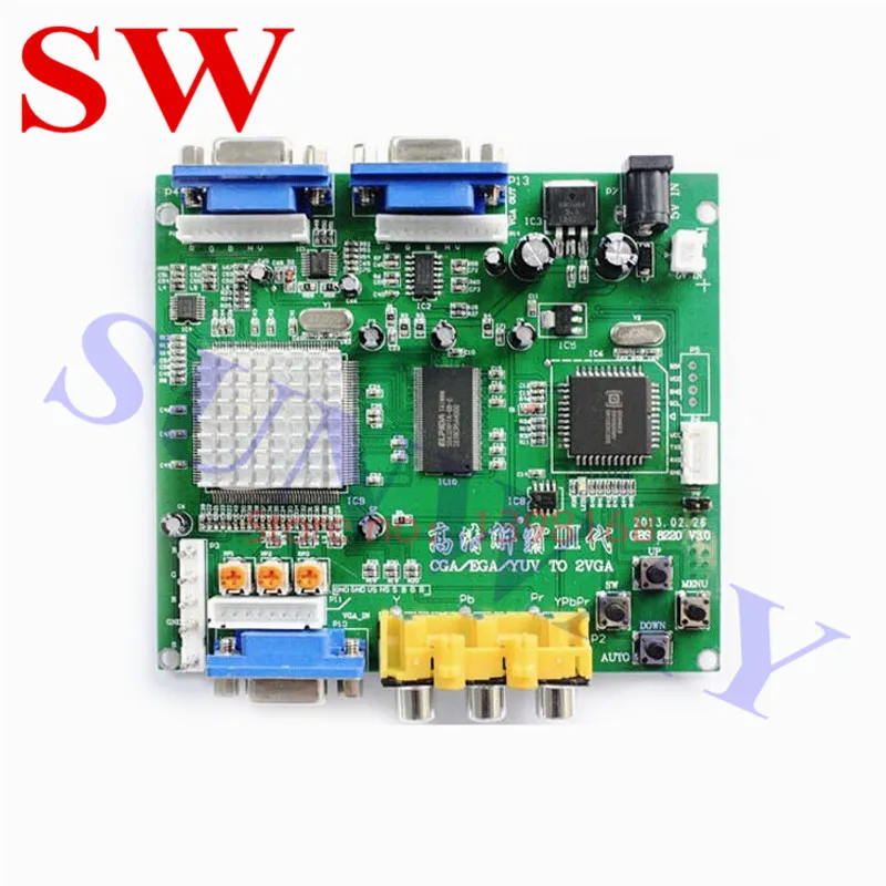 لوحة محول فيديو رقمية جديدة 24 بت RGB CGA iga YUV إلى VGA, Moudle HD9800 GBS8200 ، تدعم جميع أنواع شاشات VGA المصنفة 5