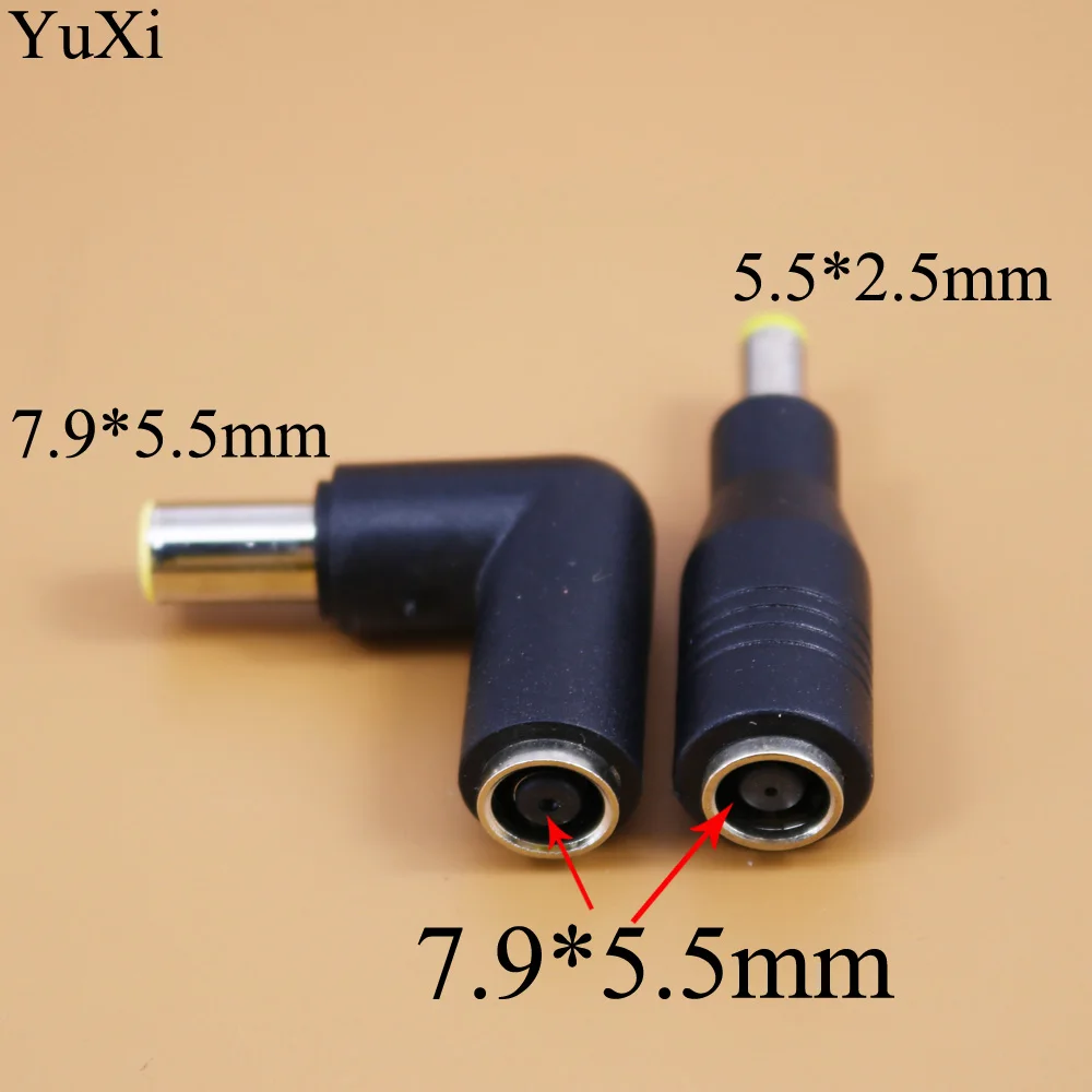 7.9x5.5mm female to7.9 x 5.5mm 5.5*2.5mm /5.5 x 2.5male DC Power Connector Adapter Laptop 90 Degrees Charging Plug for ThinkPad