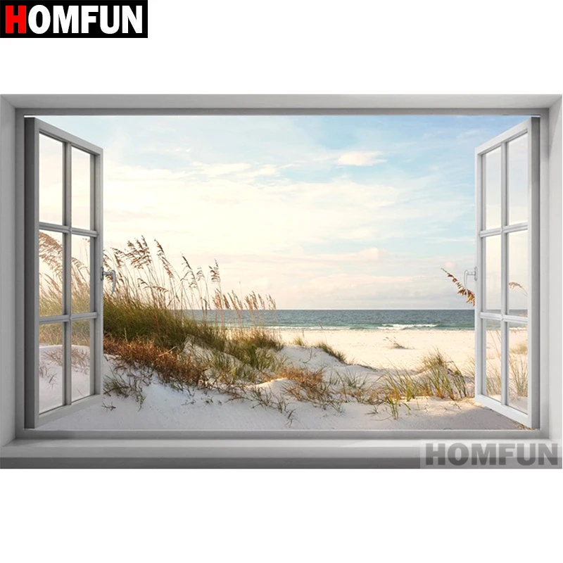 HOMFUN Pieno Quadrato/Rotondo Trapano 5D Pittura Diamante FAI DA TE \