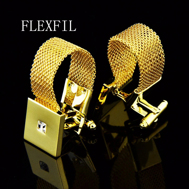 FLEXFIL  Jewelry french shirt cufflink for mens Brand designer Cuffs link Button male High Quality Luxury Wedding Free Shipping