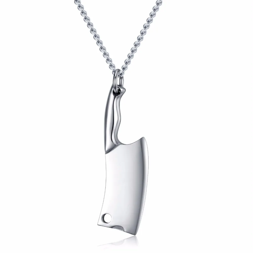 

High Polished Stainless Steel Kitchen Knife Pendant Chef Necklace Jewish Gifts for Women and Men