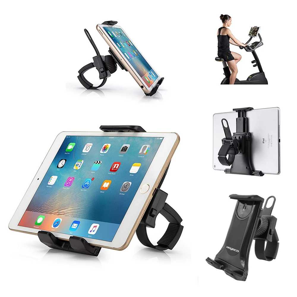 Xnyocn Flexible Buckle Mount Holder Indoor Gym Handlebar on Exercise Bikes Mobile Phone Bracket for iPad Samsung Tablet Stand