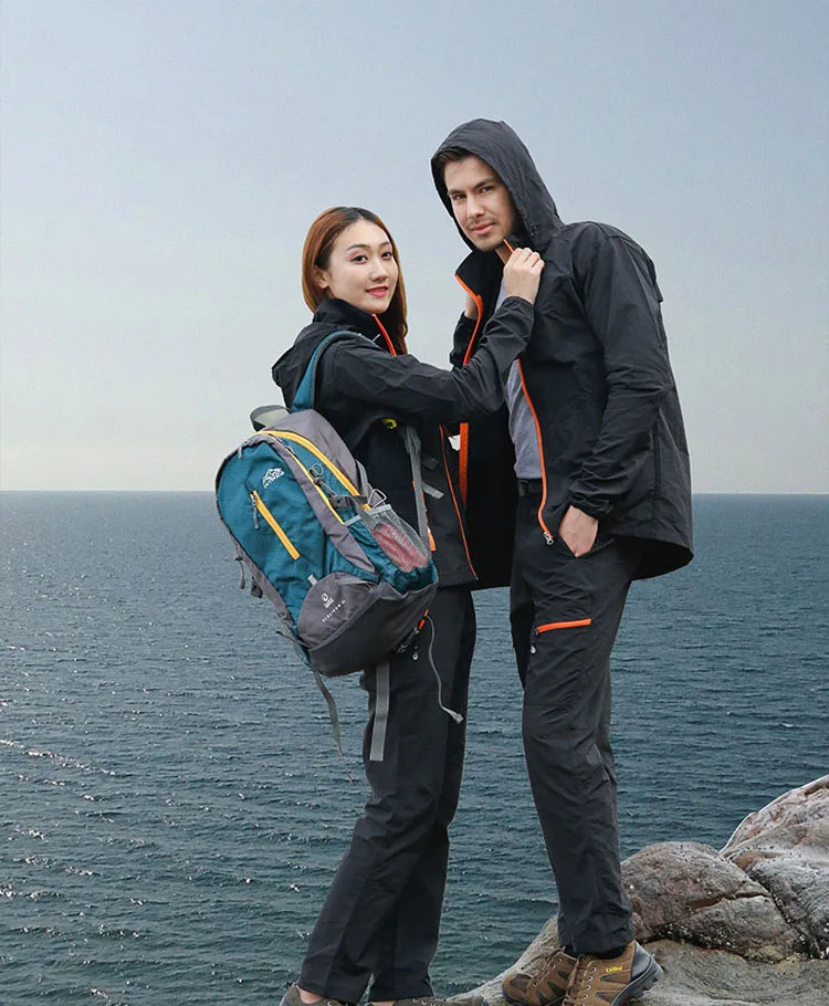 Camping Wandern Kleidung Set Outdoor-Sport Männer Frauen Sommer Sportswear Anzug Mit Kapuze Jacken Hosen Schnell Trocken Atmungs Set ST01 – Detail 26