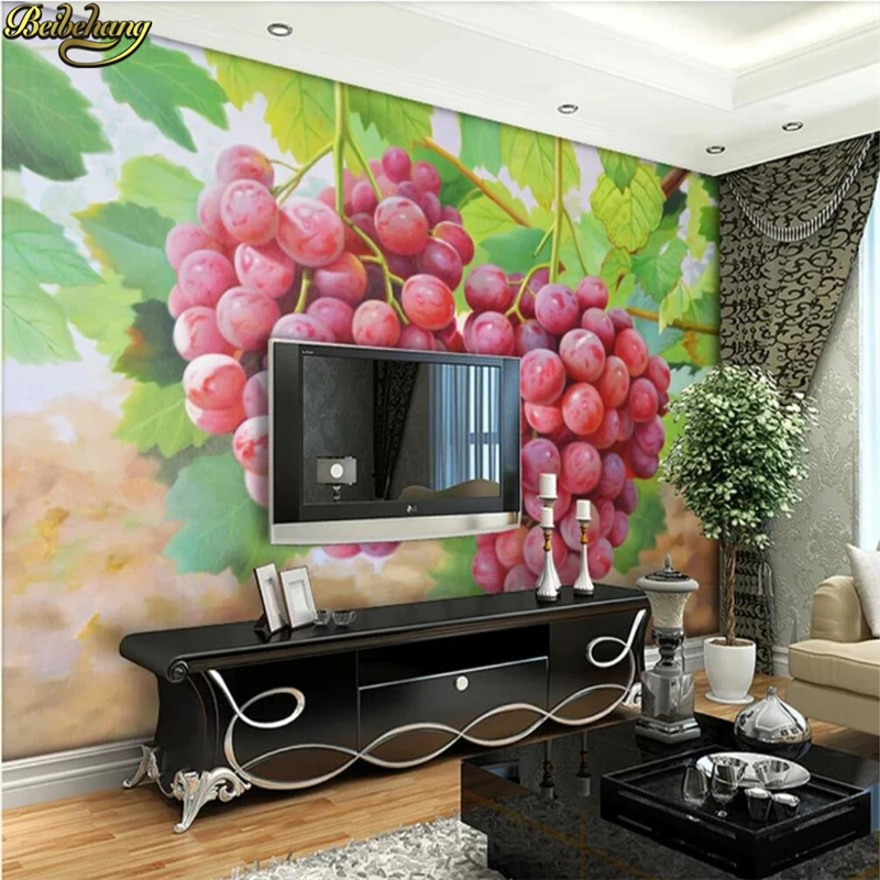 beibehang Custom 3d wallpaper mural oil painting fruit grape art mural TV background wall papers home decor papel de parede