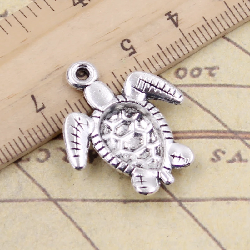 10pcs Charms Tortoise Turtle Sea 26x23mm Tibetan Silver Color Pendants Antique Jewelry Making DIY Handmade Craft