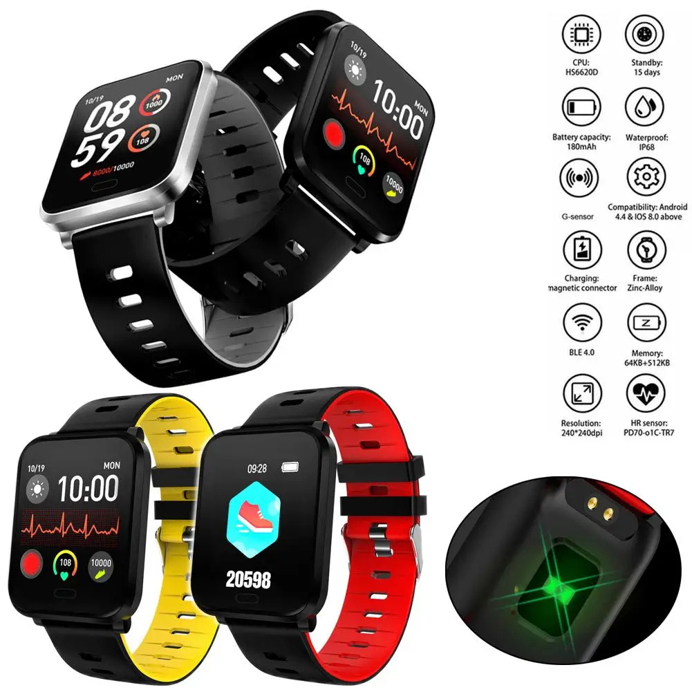 

Touch Screen Smart Watch Waterproof Wristwatch Smart Bracelet Heart Rate Monitor Message Reminder for Cell Phones