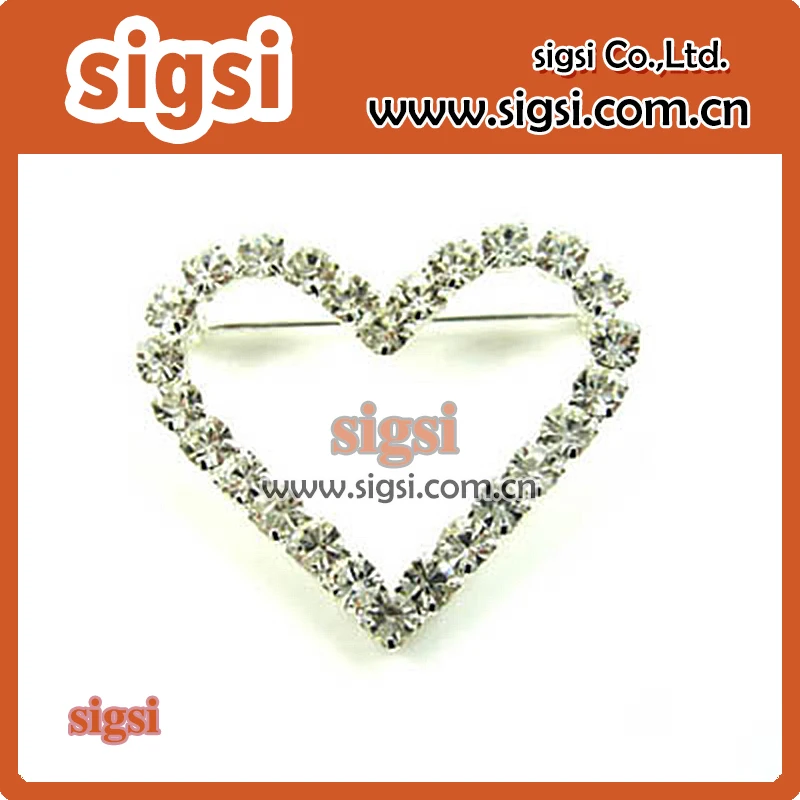 wholesale sample silver heart shape brooch pin