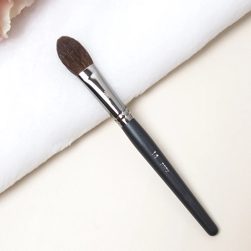 Professional Blusher Brush #14 Soft Goat Hair Flame Shape Highlighter Makeup Brush Korean Beauty