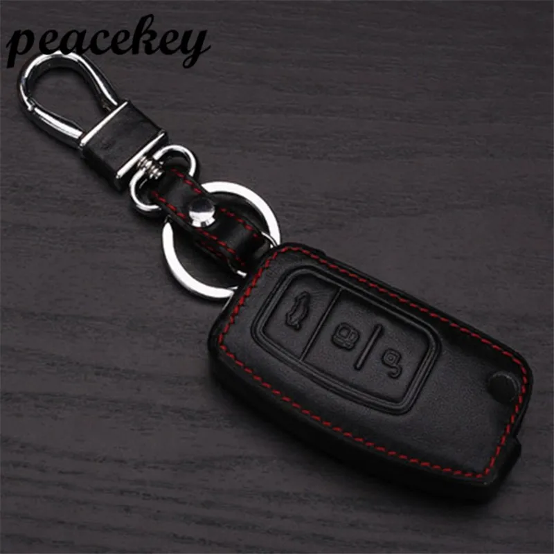 car remote key leather cover case Keychain for Ford Focus 2 MK2 sedan hatchback, car accessories