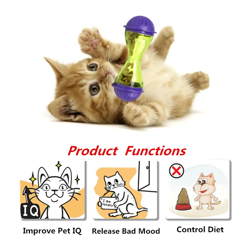 Creative Pet Cats Interactive Toy Ball Leakage Feeder Kitty Cat Food Feeding Treat Ball Slow Feed Pet Playing Training Toys