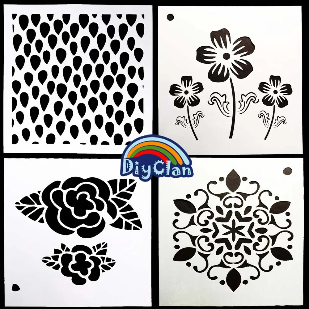 16x16cm Flower format style Cake Stencil Fondant Cake Template Decorating Tools Raindrop Cake Mold