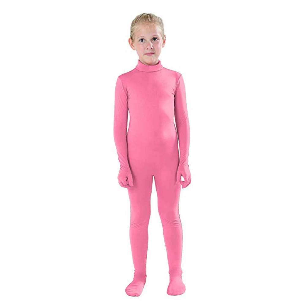 SPEERISE Kids 3-12 Boys Black Zentai Suits Tights Full Body Zentai Spandex for Girls Cosplay Halloween Junpsuits Romper Costume