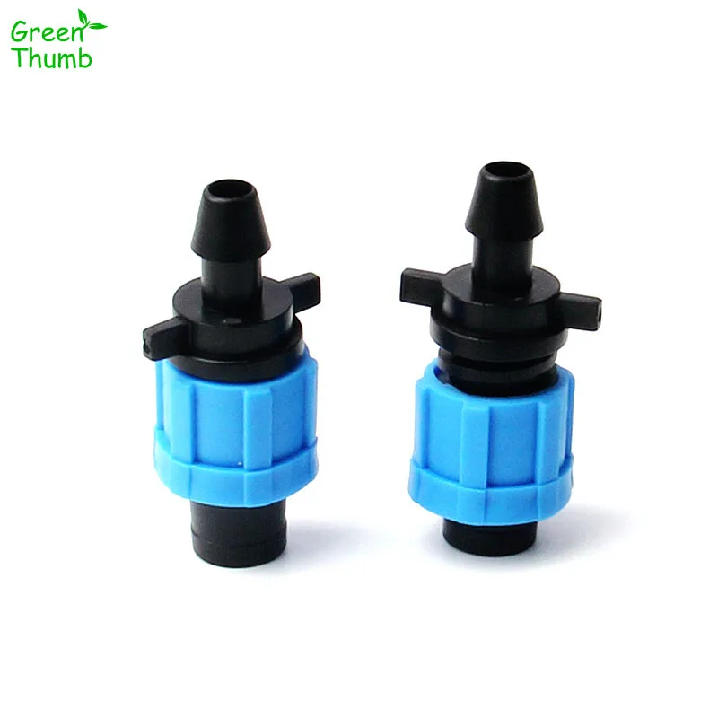 

50pcs Blue Drip Tape Bypass Connector Outer Diameter 16 mm Thread Lock Connector Hose Fittings Adapter For Garden Micro Drip